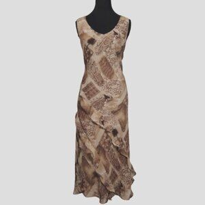 Vtg 90s Patchwork Animal Print Dress XL Fairy Grunge Boho Y2K Paisley Floral